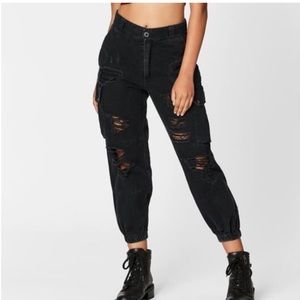 Carmar Black Ripped Cargo pants